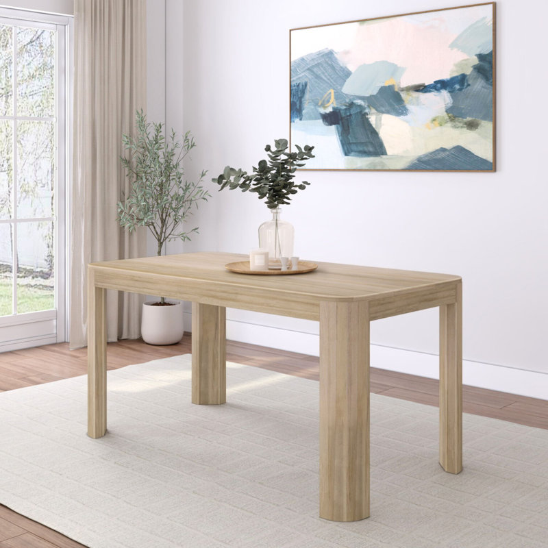 Bergeman Solid Wood Dining Table, Blonde, 30" H x 32" W x 60" L