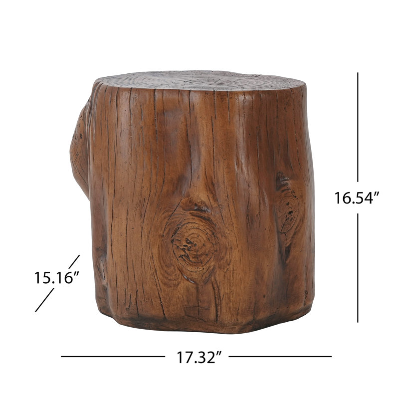 Marlow Modern Rustic MGO Wood Grain Accent Table