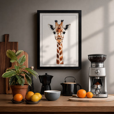 Gentle Giraffe Modern - Framed Print