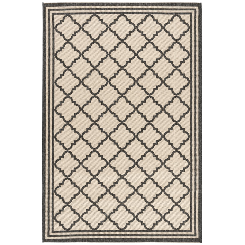 Hardrian Indoor/ Outdoor Cream/Black Rug, Rectangle 201 x 290 cm