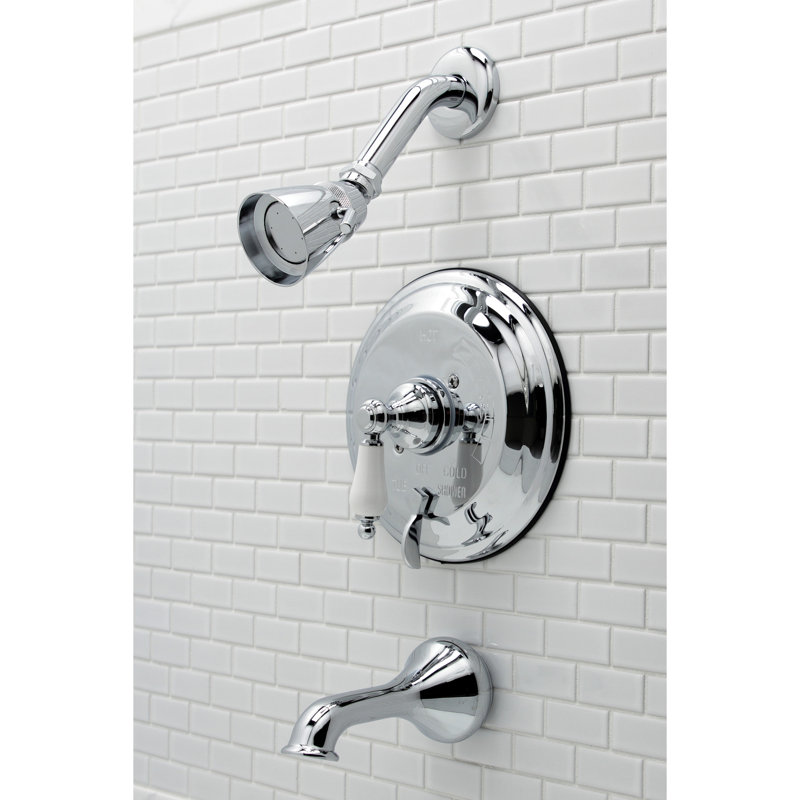 Kingston Brass Restoration Single-Handle Pressure Balanced Tub and Shower Faucet, Polished Chrome