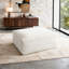 Repose-pieds rembourré carré en velours côtelé beige - entièrement comprimé, aucun assemblage requis-2133580881
