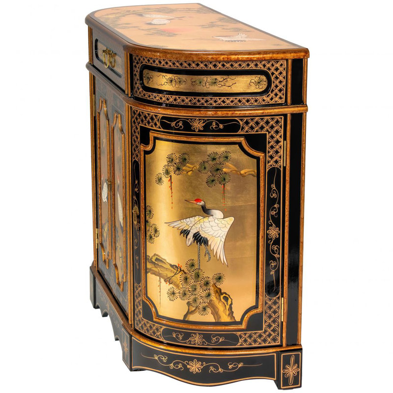 Gold Lacquer Cabinet - Cranes