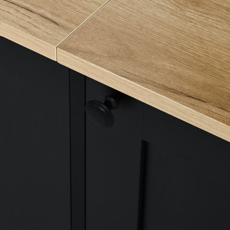 Meuble télé 91 po et bibliothèque arquée noire, centre de divertissement multifonctionnel pour téléviseurs de 70 po, console multimédia compatible avec la gestion des câbles, conception avec armoires de rangement à finition grain de bois