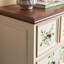 Commode d'appoint vintage à huit tiroirs peinte à la main