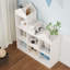 Bibliothèque pour enfants 7 compartiments en bois - Organisateur de rangement de jouets multifonctionnel - Vitrine moderne pour chambre de bébé, salle de jeux ou chambre d'enfant - Tablettes faciles d'accès, peu encombrantes