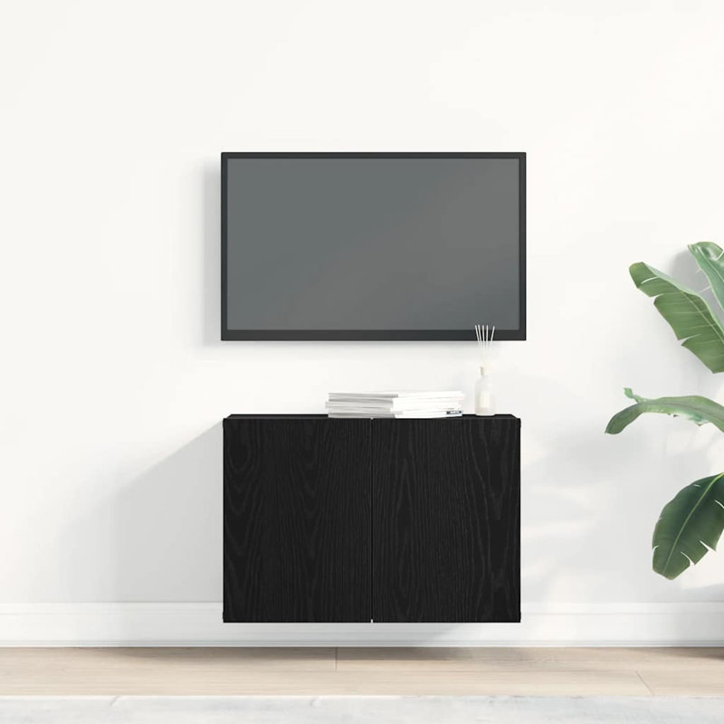 TV Cabinet Black Oak Engineered Wood, 41cm H x 60cm L x 30cm W