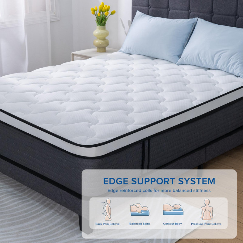 Medium Hybrid Last Foam Mattress in a Box Protaras, Twin, 14"