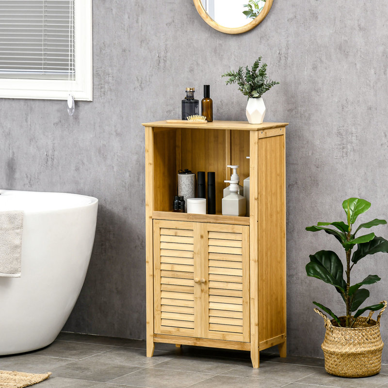 Armoire de rangement - Gardez vos articles de salle de bain et de salon en bon état avec plusieurs portes à tablettes, plancher naturel par et
