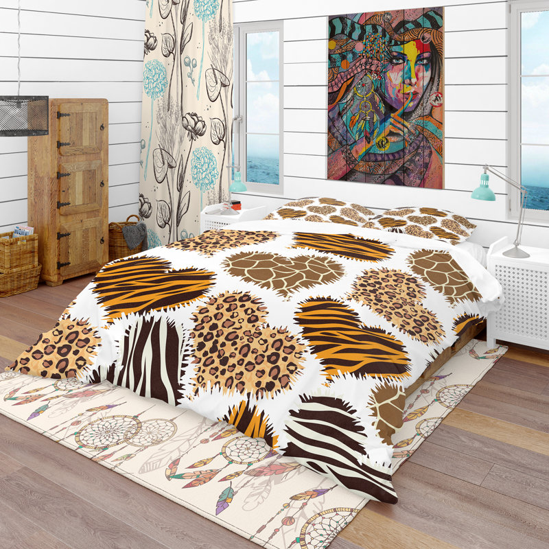 Ensemble de housse de couette tropical, Housse de couette très grand + 2 taies décoratives
