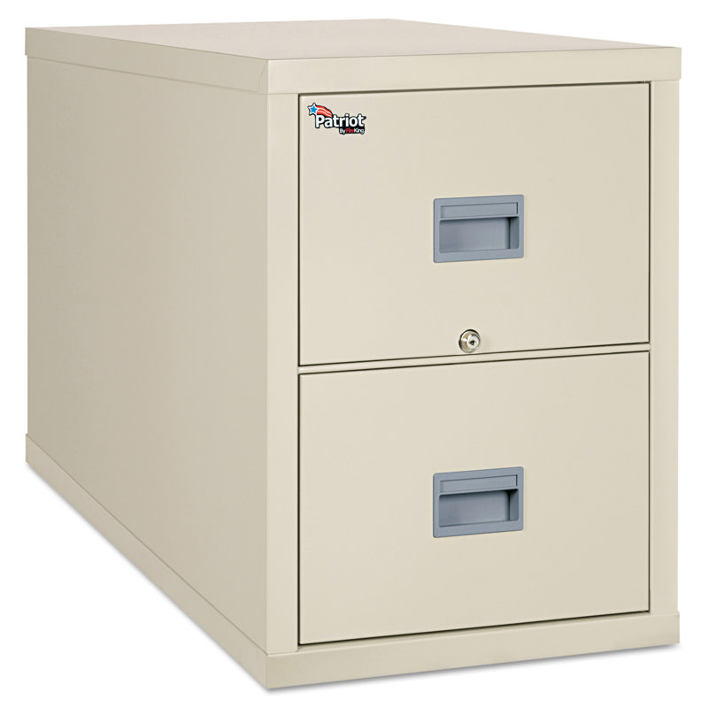 2 - Drawer File Cabinet, Parachment, 27.75" H x 17.75" W x 25" D