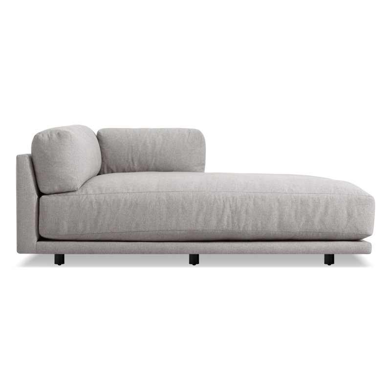 Canapé modulaire 51 po méridienne Sunday, Natté texturé gris Agnew, Faisant face à la droite