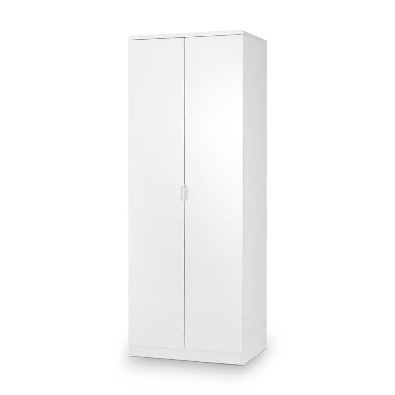 Mulak 2 Door Solid Wood Wardrobe, White High Gloss