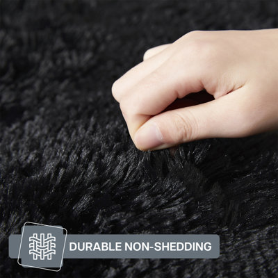 Tapis à poils longs 2X3 ultra doux - texture veloutée élevée, lavable à la machine, envers antidérapant