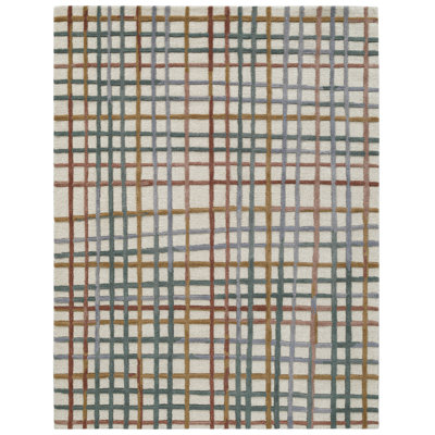Polychrome Rug: Modernist Hand Tufted Rug in Multi