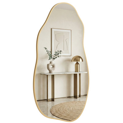 Miroir mural irrégulier moderne avec cadre en métal asymétrique