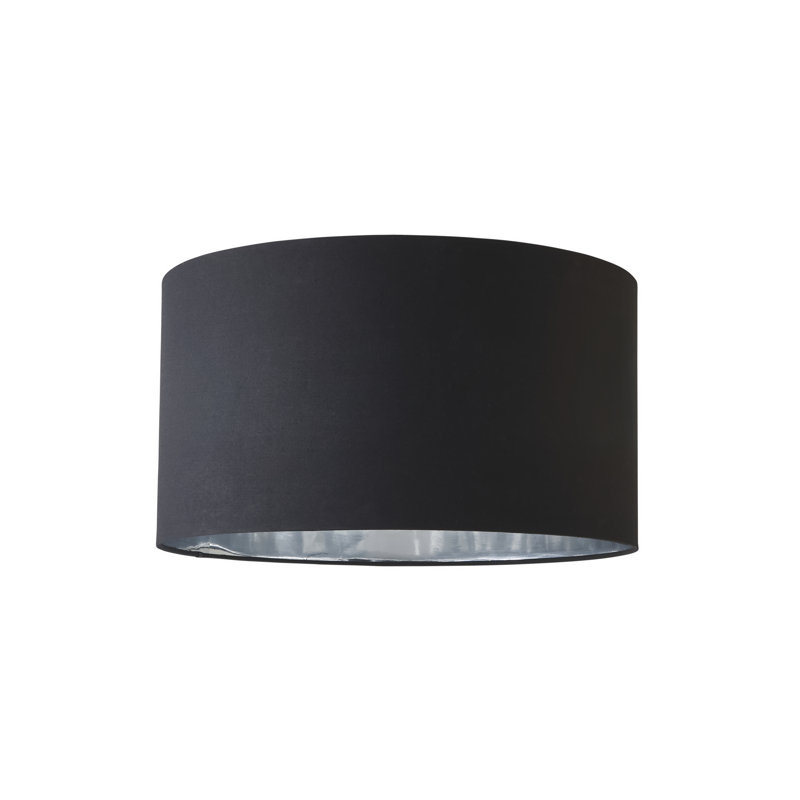 Takishia Linen Blend Lamp Shade in Black, 25cm H  x 45cm W  x 45cm D