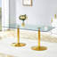 Clear Glass Classic Gold Metal Oval Dining Table for 4–8, Modern Minimalist Design