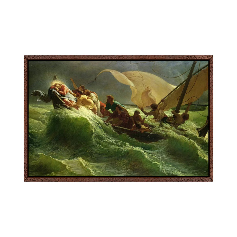 Christ Asleep In His Boat by Jules Joseph Meynier - Painting on Canvas, 45.72cm H x 66.04cm W x 3.81cm D