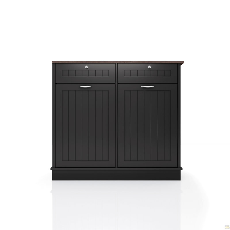 Ready To Assemble Floor Base Tilt-Out Trash Kitchen Cabinet With 2-Drawer