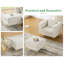Upholstered Bouclé Square Ottoman with Metal Legs, Large Ottomans-1512901148