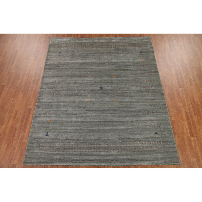 Tapis vert fait à la main Gabbeh 8 x 10