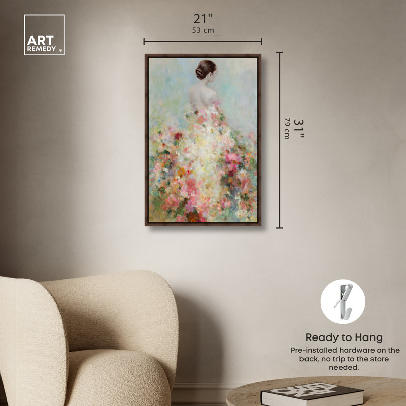 «Garden Bride II», reproduction d'art sur toile encadrée par Glam Art par Art Remedy, cadre en noyer, 20 x 30, 31"H x 21"W