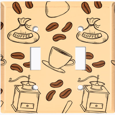 Patterned 2 - Gang Toggle Light Switch Standard Wall Plate