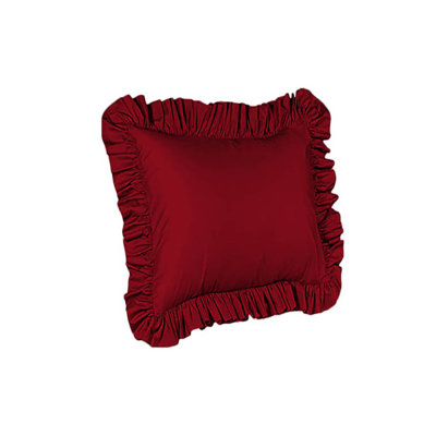 400TC Sateen Solid Cotton Ruffle Euro Sham (Set of 2)
