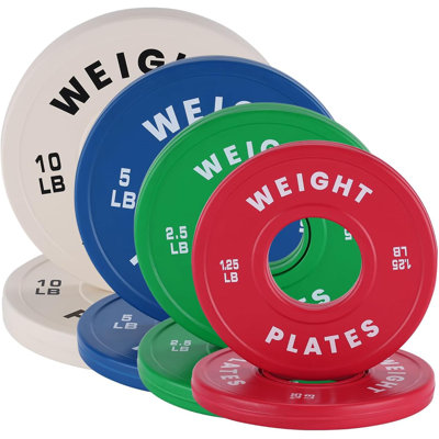 Ensemble de plaques de pare-chocs de 37,5 lb - 2 plaques de poids en caoutchouc pour l'entraînement en force de précision, poids à options multiples pour haltères, ensemble de poids pour haltères pour la maison et le commercial (1,25 lb + 2,5 lb + 5 lb + 10 lb) * 2