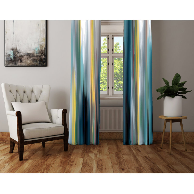 Paire de rideaux semi-transparents en polyester Deviana, L 20 po x L 61 po