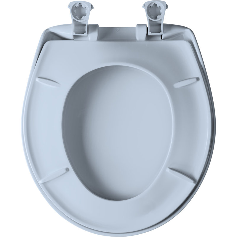 Siège de toilette rond en plastique, Bleu de Dresde