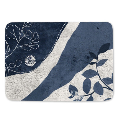 Botanical Bath Mat Nature illustration Bathroom Decor Linear