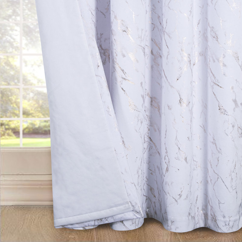 Foland Velour Room Darkening Curtain Pair, 165cm Width x 137cm Drop, White