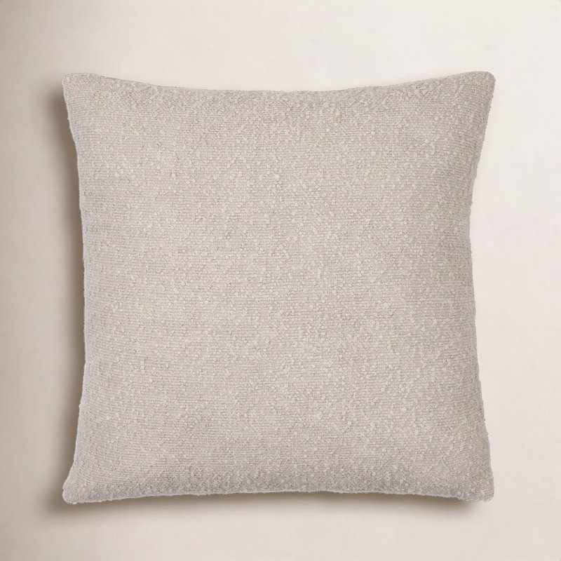 Coussin décoratif Amalfi Boucle, 18 po x 18 po, Polyester/ Bourre en polyester, Beige