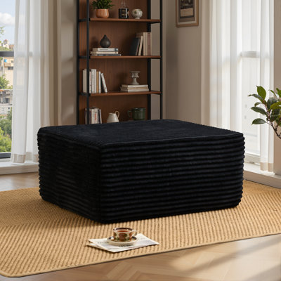 Repose-pieds en velours côtelé 37 po Nathasa