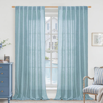 Blue Linen Curtains