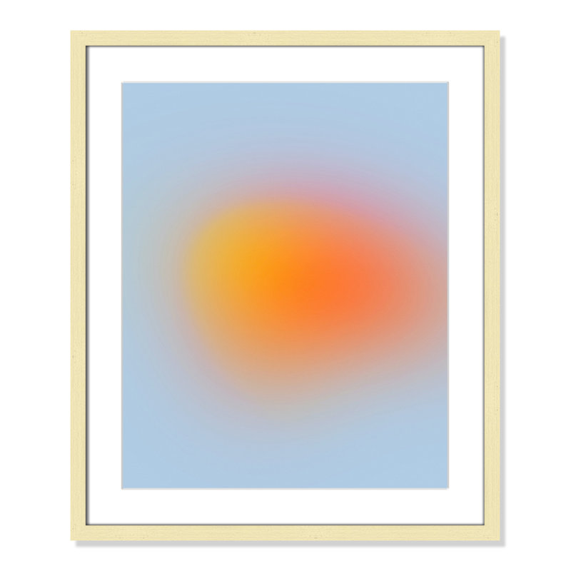 Imprimé néon orange brillant, Oui, Cadre photo doré simple, H 25,5 po x l 21,5 po x P 1,25 po