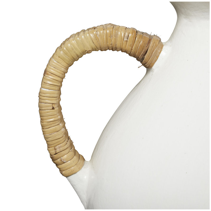 Ceramic Table Vase, White, 18.6" H x 17.3" W x 13.45" D