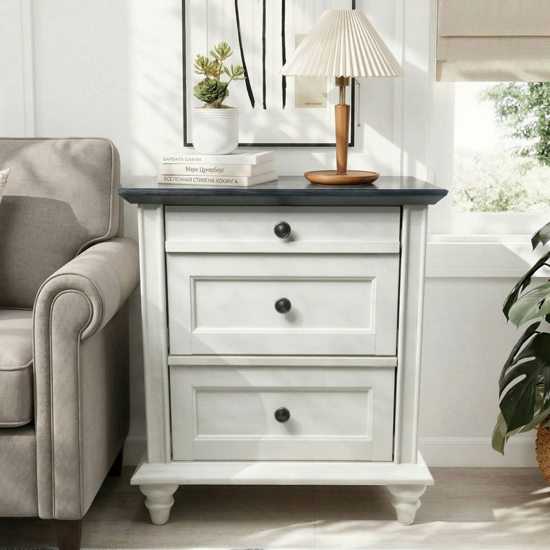 Table de chevet 23,6 po Modern Woodhouse, Blanc