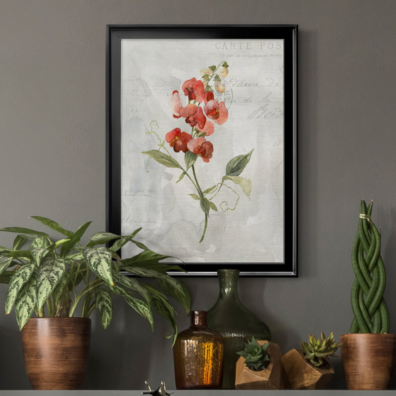 Lin Sweet Pea - peinture sur toile encadrée, H 18,5 po x l 24,5 po x P 1,5 po, Noir