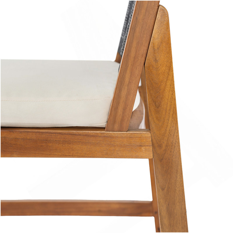 4 pièces Tabouret de bar extérieur noir en bois d'acacia massif et osier tissé Arly