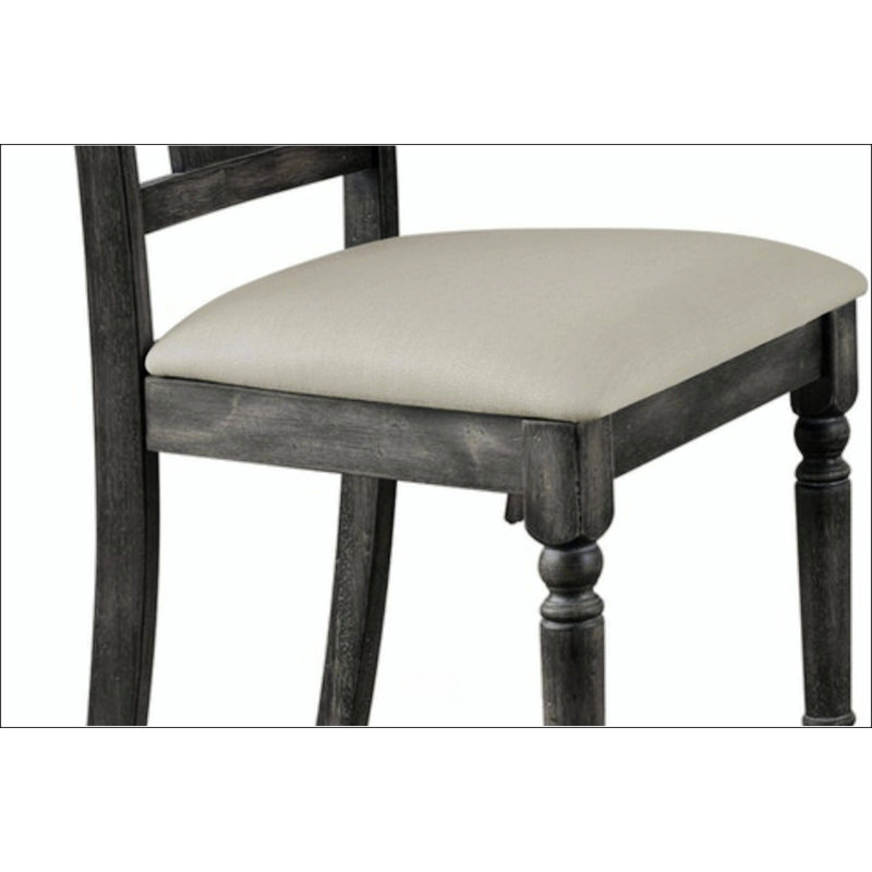 Chaise d'appoint en lin brun clair et gris vieilli