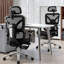 Comfy Breathable Ergonomic Task Chair with Headrest-589906147-664092718