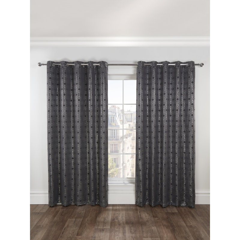 Hartford Room Darkening Sliding Panel Pair, Width 116 x Drop 183cm, Charcoal