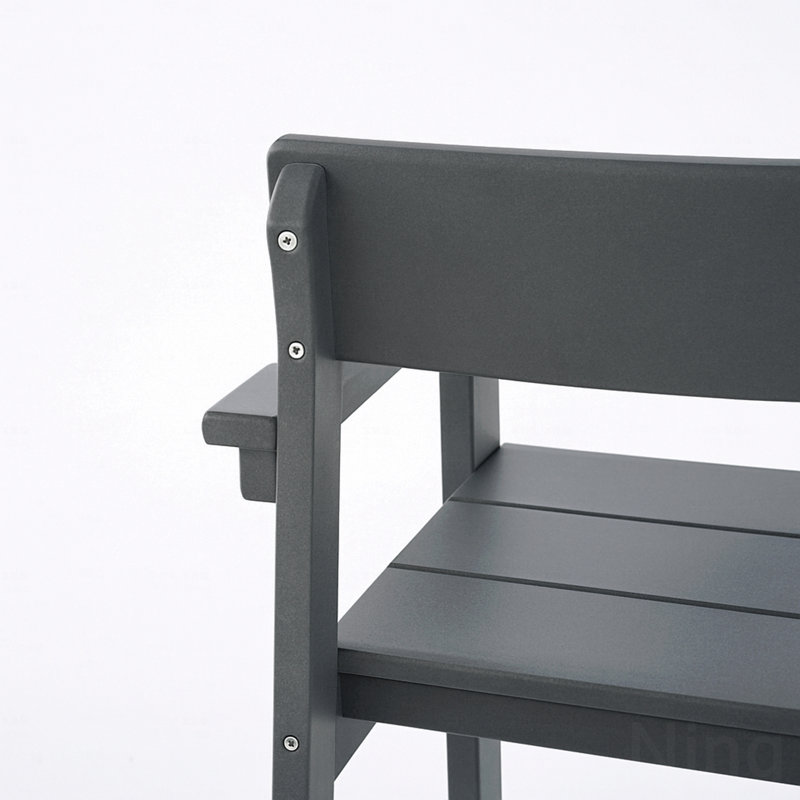 Fauteuil de jardin d'extérieur, design moderniste avec dossier, Gris clair
