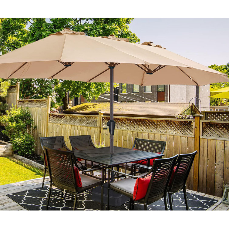 Patio Umbrella 13ft Double-Sided With Crank Lift - Outdoor Market Umbrella 13ft Patio Umbrella Patio Umbrella 13ft Double-Sided With Crank Lift - Outdoor Market Umbrella 13ft Patio Umbrella