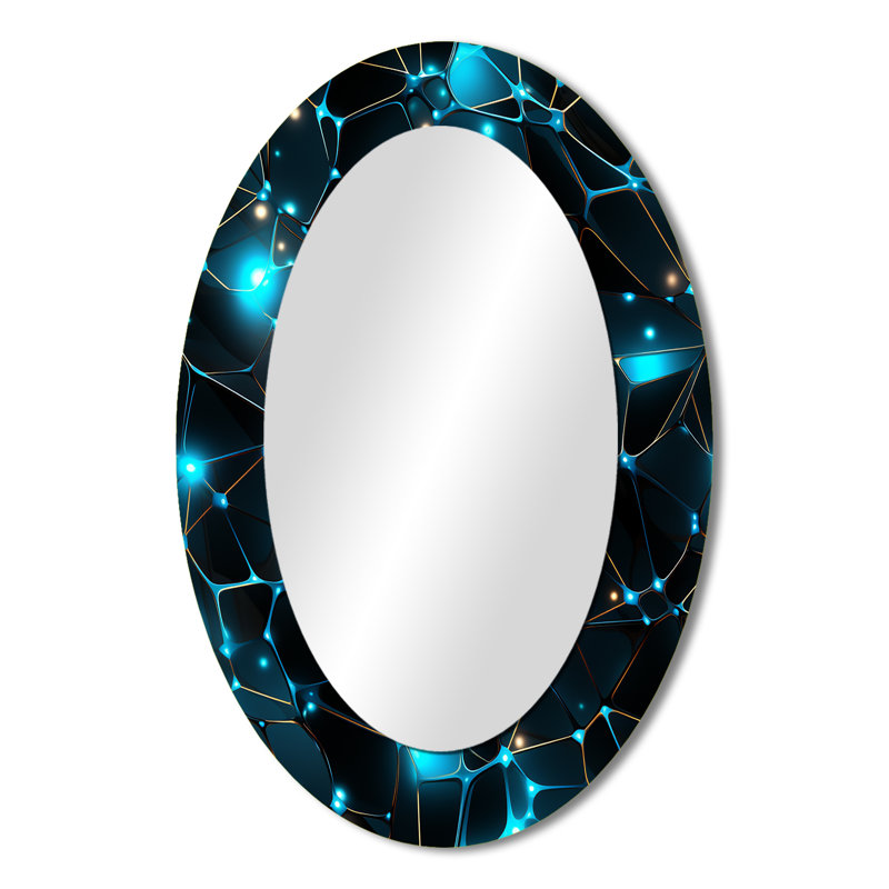 Miroir mural moderne bleu Quantum Matrix Vision, H 36 po x l 24 po