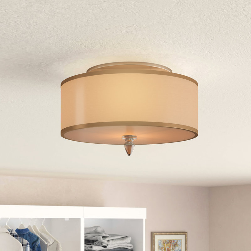 Stauffer Semi Flush Mount, Antique Brass