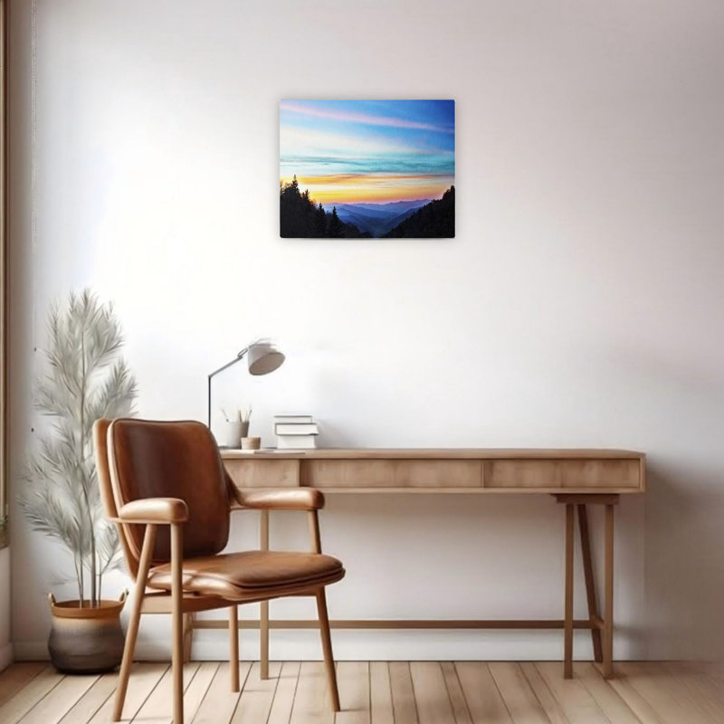 «River Valley», art mural 24 po x 18 po Sundown
